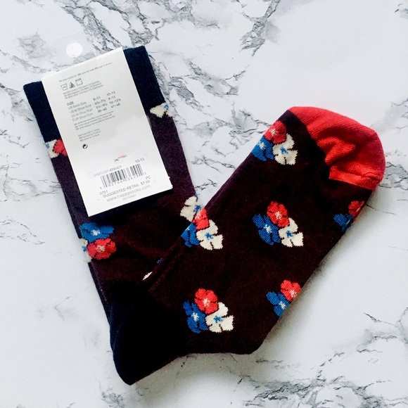 HAPPY SOCKS Plum Floral Patterned Socks - Picture 4 of 4